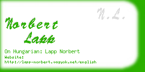 norbert lapp business card